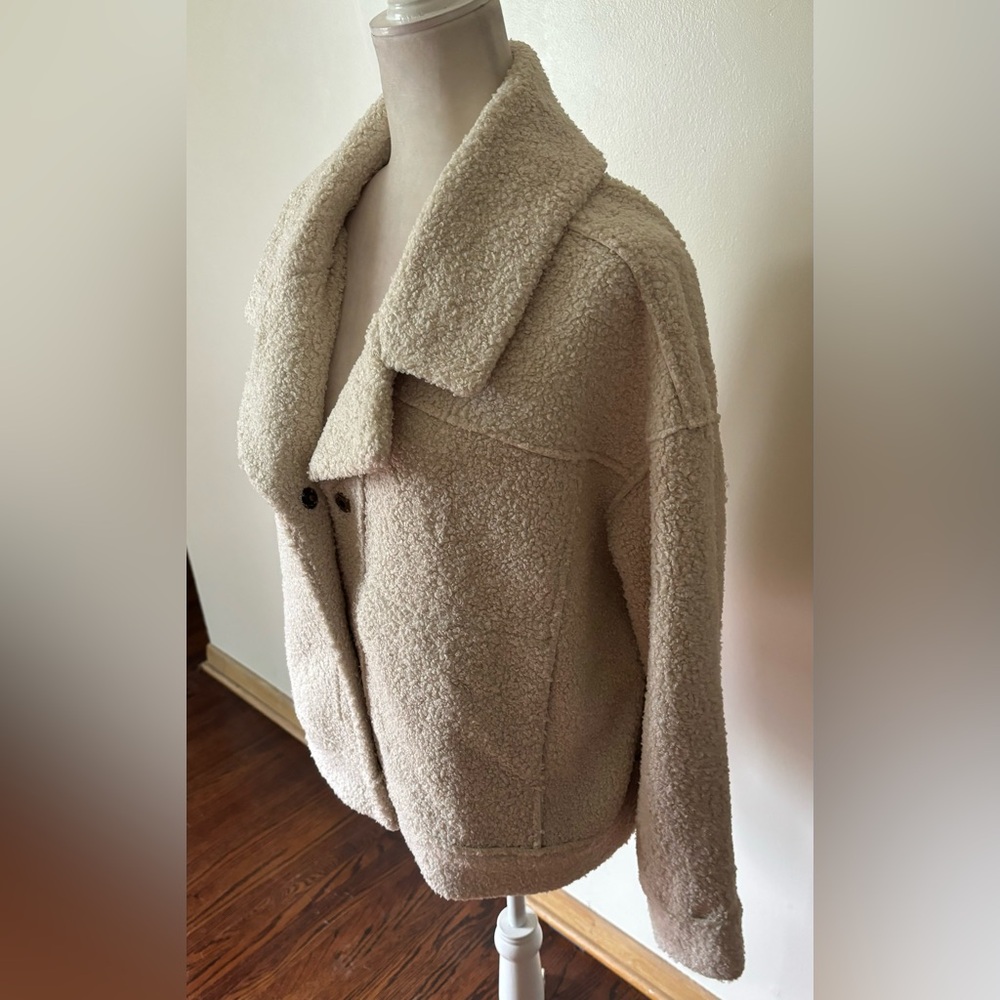 NWT Marine Layer Women’s Quebec Sherpa Jacket, Antique White, Size Large - Picture 10 of 13